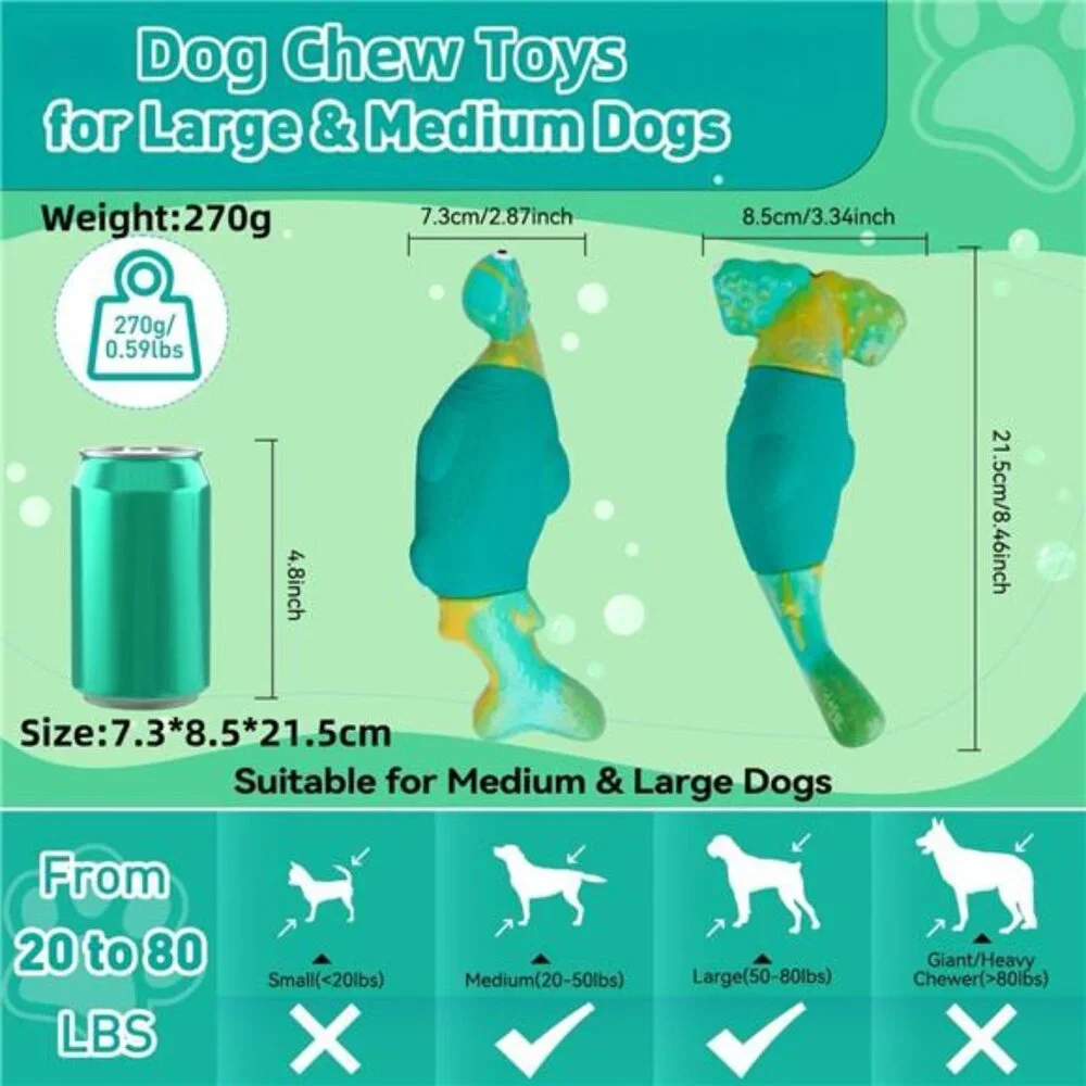 Dog Toys for Aggressive Chewers, Interactive Dog Chew Toys for Large Dogs,